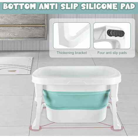 Baignoire Pliable Bébé Et Enfant 0-8 Ans - Portable, Sans Gonflage - Pour Douche, Jardin, Voyage