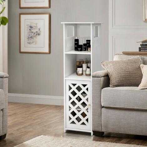 Colonne de Rangement Salle de Bain, Placard de Rangement avec 2 Étagères et 1 Portes pour Salon Chambre, 22 x 22 x 78 cm (1/5)