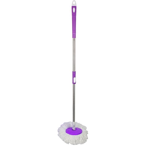 Balai Serpillère Vapeur Mop 360° avec Seau Bac Rotatif Set Complet violet
