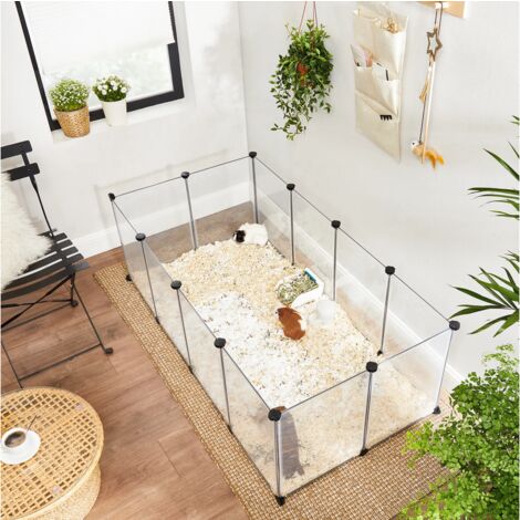 Wyctin – Parc enclos modulable pour petits animaux – Panneaux en plastique PP – Dimensions 143 x 71 x 47 cm – Espace sécurisé intérieur – Facile à assembler (1/5)