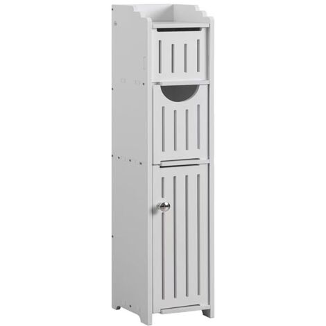 Hofuton Petite armoire de rangement de salle de bain, autonome et résistante aux intempéries, avec porte, titoir et porte-papier, petite armoire pour salle de bain, salon, chambre (1/5)