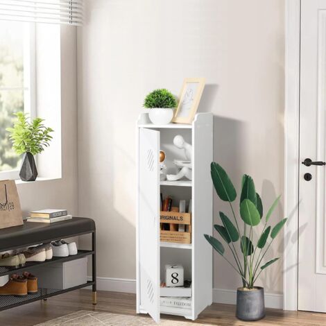Hofuton Armoire de salle de bain autoportante avec 1 porte pour la maison, la cuisine, le salon et le couloir, 24 x 20 x 75 cm, blanc (1/5)
