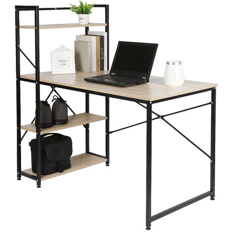 Bureau, table, poste de travail, petite taille, 100 x 50 x 75 cm, pour  bureau, salon, chambre, assemblage simple, métal, style ind - Cdiscount  Maison