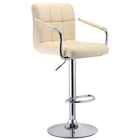 Tabourets De Bar Réglables Tournants - Lot De 3 Avec Dossier Et Repose-pieds, Revêtement En PU Confortable Pour Cuisine Ou Salon - 4