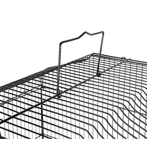 Hofuton Cage à Oiseaux Volière avec Mangeoires Perchoirs Plateau Excrément Amovible Cage pour Canaris Perruches Perroquets 46 x 36 x 92 cm Noir