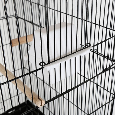 Hofuton Cage à Oiseaux Volière avec Mangeoires Perchoirs Plateau Excrément Amovible Cage pour Canaris Perruches Perroquets 46 x 36 x 92 cm Noir