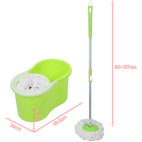 Seau Et Serpillère Avec Essoreur - Set Nettoyage Sol Microfibre | 2 Têtes Réutilisables | Poignée Confortable