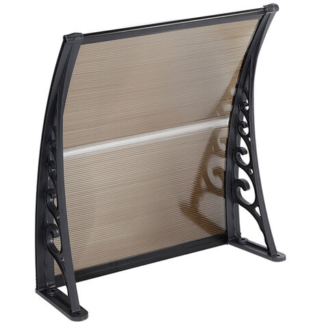 Hofuton Auvent de Porte et Fenêtres Marquise Solaire Abri Banne Entrée Protection Marron 100x100 cm