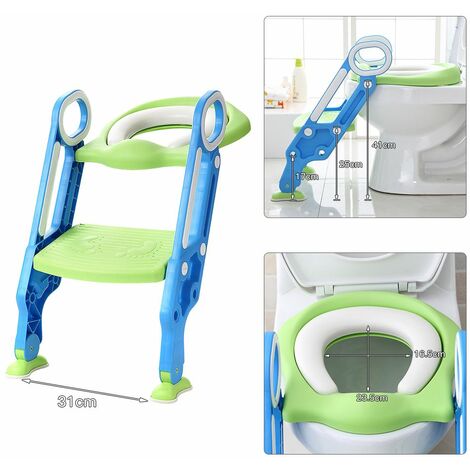 Wyctin Reducteur De Wc Bebe Enfant Siege De Toilette Echelle Chaise Step Pot Educatif Bleu