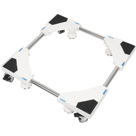 Hofuton Socle Lave Linge, 47cm-69cm Base de Machine à Laver Réglable Support Charge 150 kg Réduction du Bruit Effet avec pour Réfrigérateur/Machine à Laver/Sèche-Linge (Blanc)