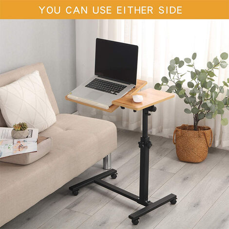 Hofuton Table pour Ordinateur Portable avec Roues Réglable en Hauteur 60x34.5x58-90CM (1/5)