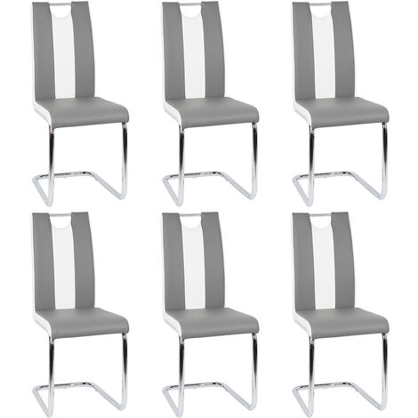 Hofuton Chaise Lot de 6, Testé par SGS, Gris Blanc (1/5)