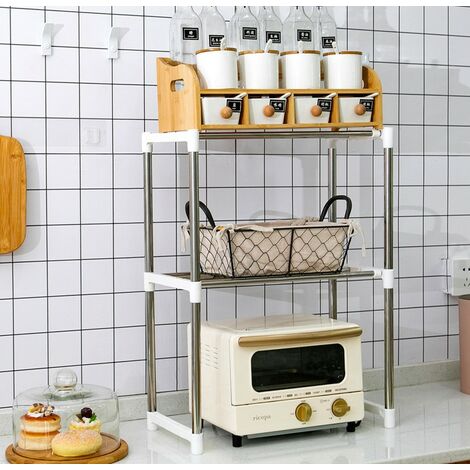 Hofuton Étagère de Four à Micro-Ondes en Acier Inoxydable à 2 Niveaux (1/5)