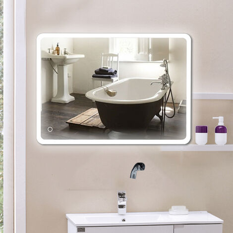 Hofuton Miroir salle de bain avec éclairage miroir LCD pour salle de bain 70120cm (1/5)