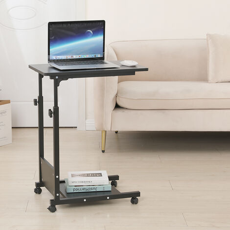 Table D'appoint Réglable Pour Canapé - Avec Station De Charge USB, Plateau Coulissant, Panier Rangement, Idéale Salon/chambre