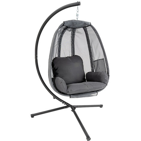 Support Hamac En Métal Robuste – Intérieur/Extérieur – Charge 200 Kg – 3 Crochets – Pieds Réglables – Noir - 10
