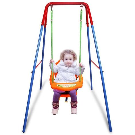 Balançoire Bébé Intérieur/extérieur En Bois - Avec Ceinture, 6 Mois à 5 Ans, Charge 25 Kg - 5