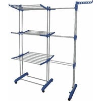 Hofuton Séchoir à Linge Extensible Pliable Étendoir Mobile Grand Capacité - Bleu Gris