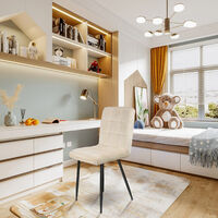 Hofuton Lot de 2 chaises en velours pour salle à manger beige