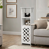 Colonne de Rangement Salle de Bain, Placard de Rangement avec 2 Étagères et 1 Portes pour Salon Chambre, 22 x 22 x 78 cm