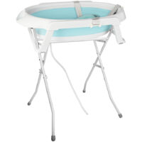 Baignoire surélevée pour bébé pliable avec oreiller – Charge maximale 28 kg – Matériau TPR respectueux de l'environnement – Conception compacte – Wyctin