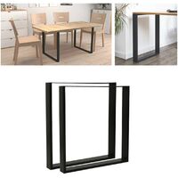 Hofuton 2PCS Pieds de table jambe bureau industrielle en acier supports soutient pour les meubles à la maison (80X72CM)