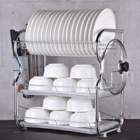 Hofuton Porte-Vaisselle Étagère à Vaisselle 3 Étages en Acier Inoxydable Égouttoir Couverts Étagère de Rangement Cuisine Porte-ustensilles Option 1