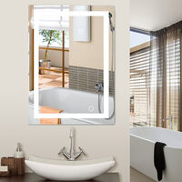 Hofuton Miroir de Salle de Bain LED, Miroir Lumineux avec Interrupteur Tactile, Montage Mural, Miroir Maquillage, 6080cm