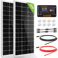 200W 2x 100W Mono Solar panel & 20A solar charger controller For RV Vehicle Home