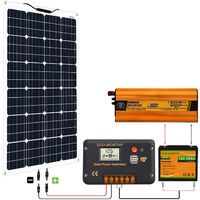 ECO-WORTHY 130W Flexible Solar Panel Complete Kit 20AH Lithium Battery 600W 12V-220V Inverter