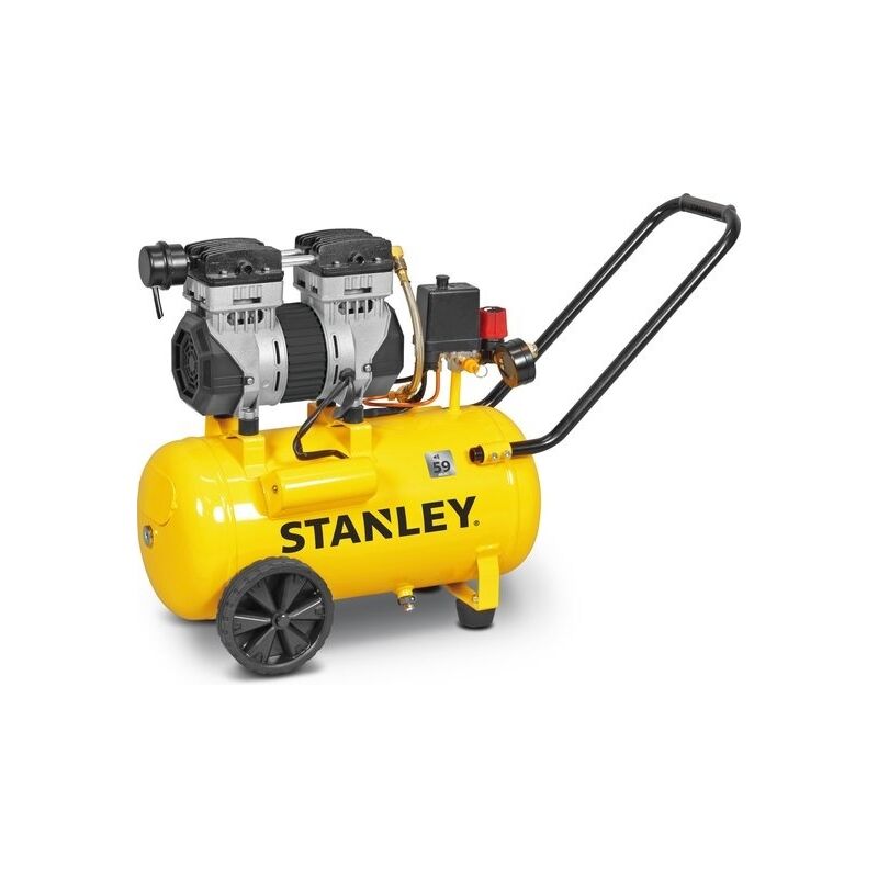 Stanley Compresseur, compresseur d'air sans huile, horizontal, 1.5 ch, 10  bar, cuve 24 L
