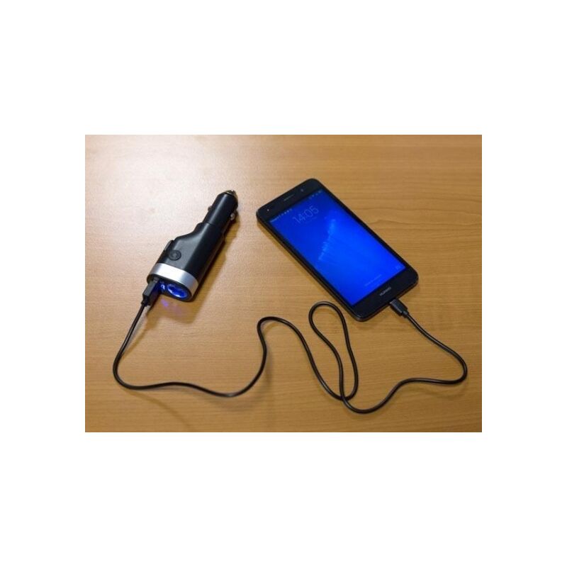 Chargeur USB de voiture et batterie de secours 2.200 mAh avec câble  rétractable, Batteries de secours