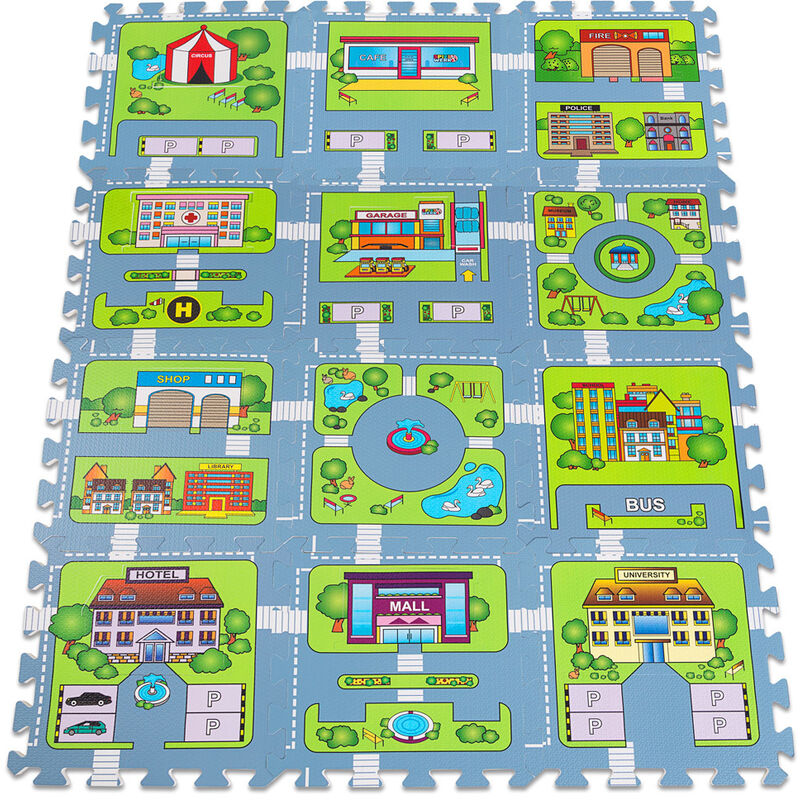 Deuba Deuba Tapis De Protection Sol En Puzzle Pcs Modele Rue
