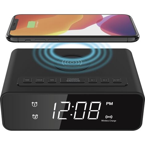 Denver Réveil numérique - Denver ECQ106 - avec chargeur à induction sans fil - Réveil - Réveil
