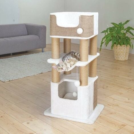 TRIXIE Griffoir pour chats Lucano XXL Blanc et taupe
