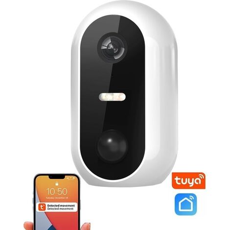 [JAMAIS UTILISE] Denver Denver Security Camera Wireless Outdoor - Caméra avec vision nocturne - Tuya App - WiFi - Full HD - 1080P - Détection de mouvement - Facile à installer - IOB209 - Blanc (1/5)