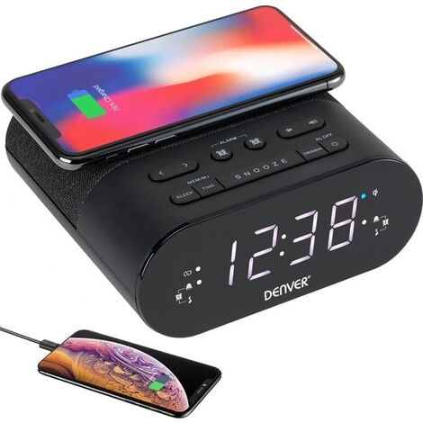 Keytime Réveil en bois avec chargeur à induction