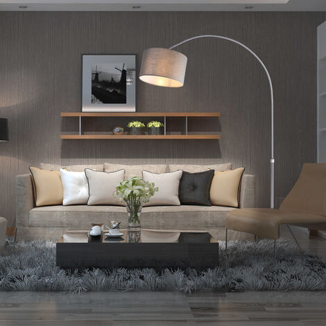 Lampe à arc moderne socle en marbre abat-jour réglable 150-175 cm lampadaire sur pied design classique maison luminaire intérieur