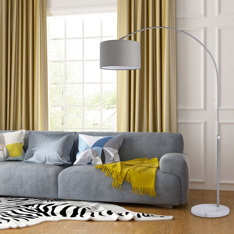 Lampe à arc moderne socle en marbre abat-jour réglable 150-175 cm lampadaire sur pied design classique maison luminaire intérieur