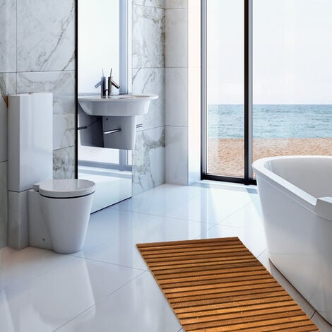 DEUBA® Tapis de bain en bois Tapis de sol antidérapant en bois d'acacia Caillebotis salle de bain  Tige