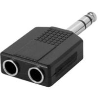 HQ-Power Jack connector - jack 6,35 mm mâle vers 2 x jack 6,35 mm femelle - stéréo