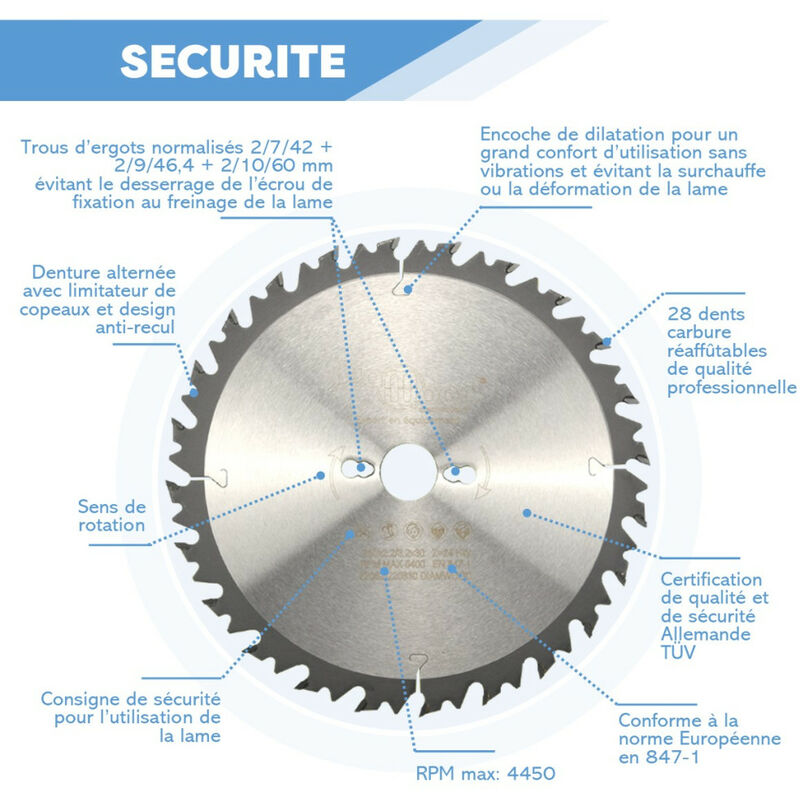 Lame De Scie Circulaire Bayerwald En Carbure De Tungstène - 300 Mm X 3.2 Mm, Alésage 30 Mm, 36 Dents - Pour Coupes Bois Et Dérivés - 11