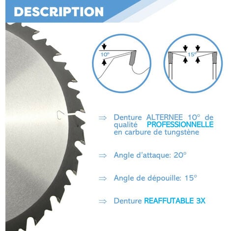 Lame de scie circulaire HM débit D. 315 x Al. 30 x ép. 3,2/2,2 mm x Z24 Alt + AR pour bois - Diamwood