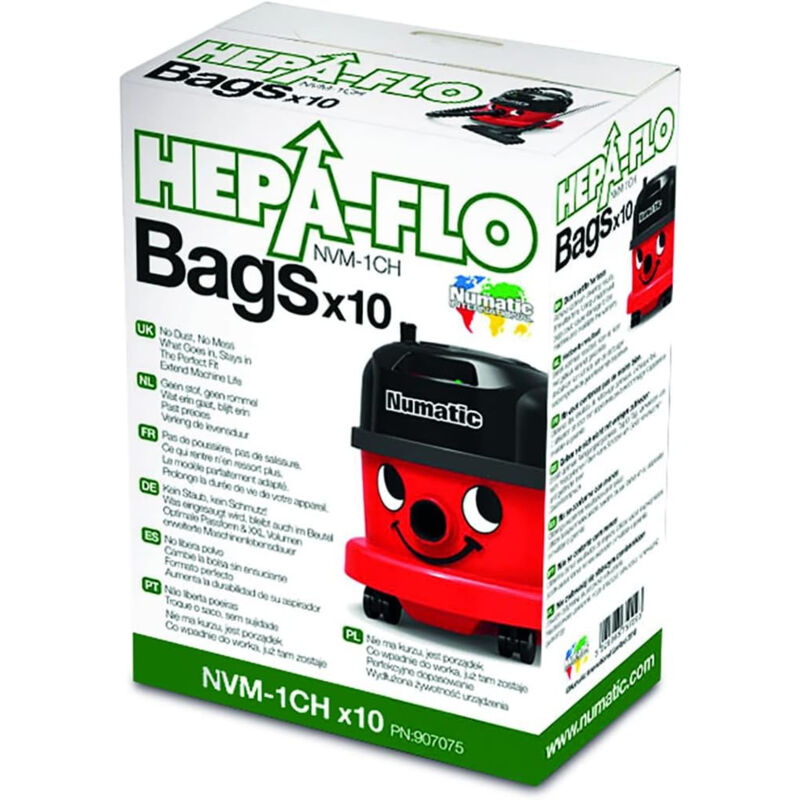 Lot De 10 Sacs Filtre HEPA Pour Aspirateur Numatic Henry, NVM-1, Etc. – Pièces De Rechange Authentiques