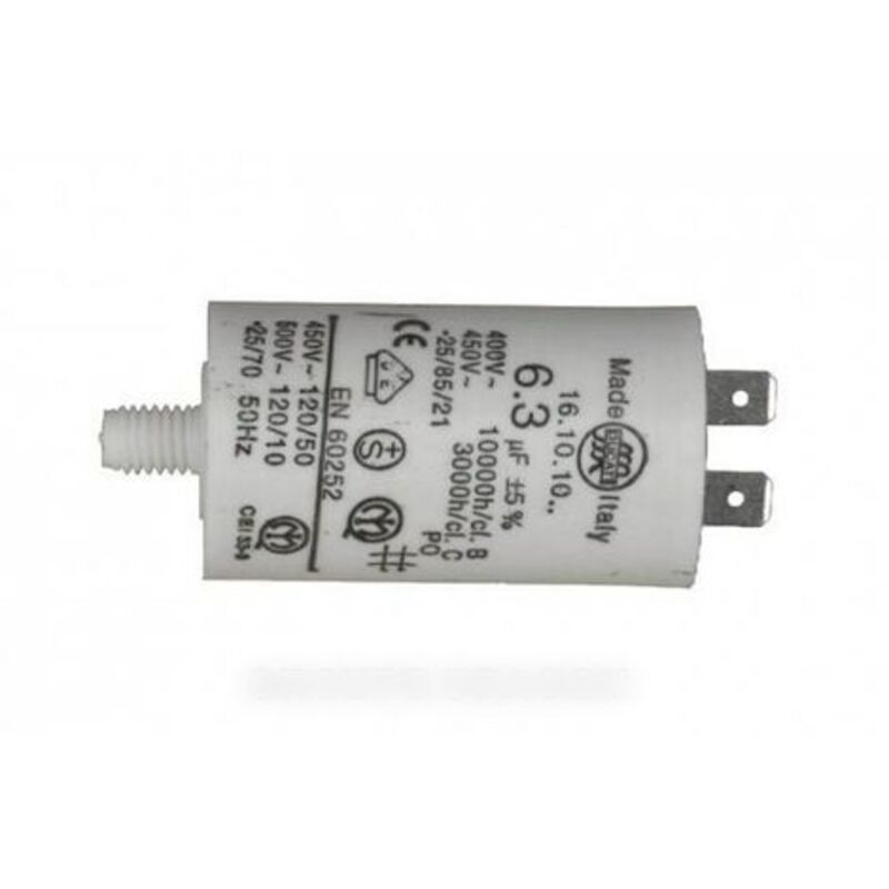Condensateur 6.3 µF 470V MKP - Pour Moteur De Hotte (SAUTER, Electrolux, Etc.), 2 Ou 4 Fiches, Référence 1.27.6CA2