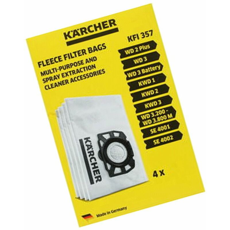 Rebirthcare Lot de 15 sacs d'aspirateur pour Kärcher 2.863-006.0
