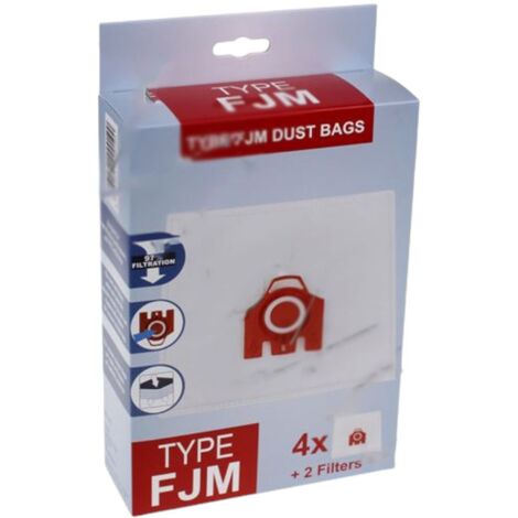 Boite de 4 sacs à poussière synthétiques FJM – Accessoire pour aspirateur MIELE – Compatible avec modèles AllergyControl et MagicBlue