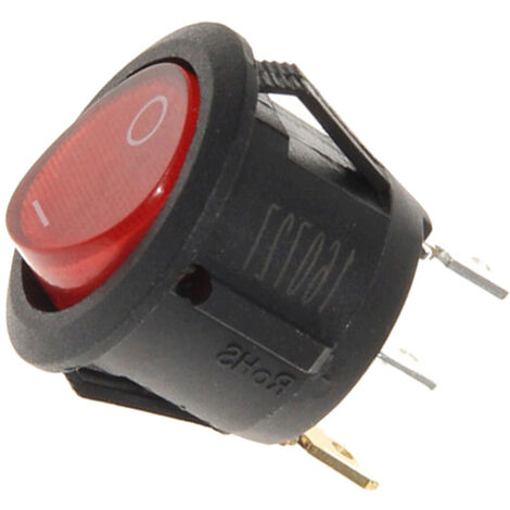 Interrupteur Bateau Carling VJD1G - Marche/Arrêt/On, Bouton Rouge, 8 Bornes, Noir, Pour Navigation