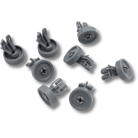SOS Accessoire Jeu de 8 roulettes de panier inférieur pour Lave-vaisselle - 481252888112 WHIRLPOOL, BAUKNECHT, LADEN, IGNIS, IKEA WHIRLPOOL, KITCHENAID, RADIOLA, MAYTAG, BRANDT, BSK, FAGOR, SMEG (1/5)