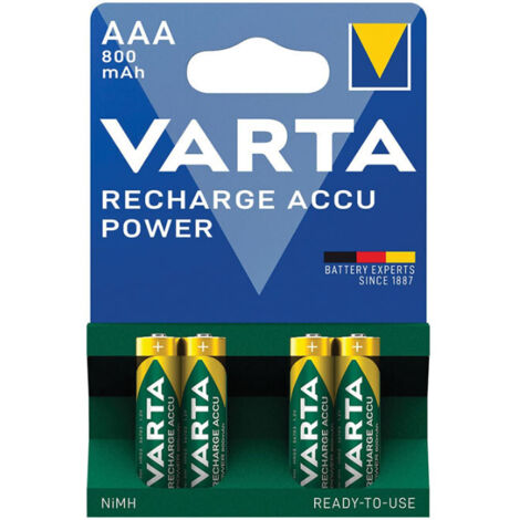 SOS Accessoire Lot de 4 piles rechargeables NIMH AAA LR03 pour Accessoires et entretien VARTA 56703101404